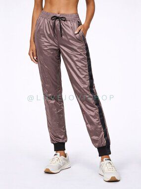 Athleisure | Metallic Track Pants Jogger Athleta Allyson Felix Legend Luxe S